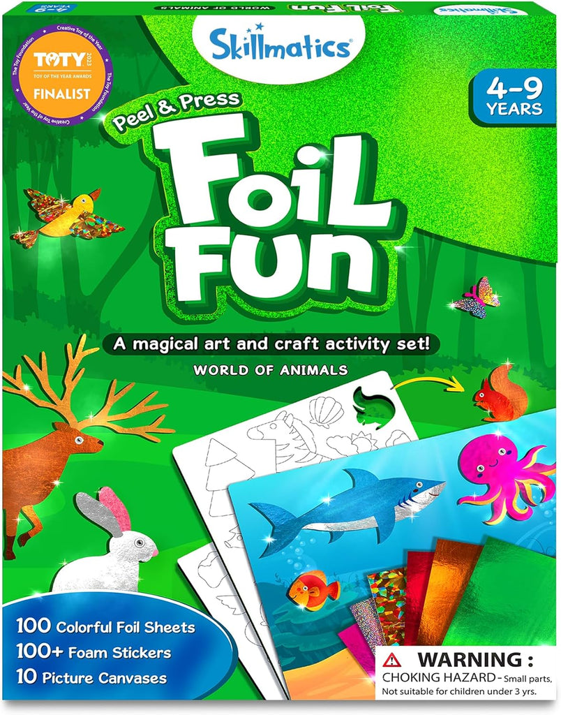 Skillmatics Art & Craft Activity - Foil Fun Unicorns & Princesses, No Mess Art for Kids, Craft Kits & Supplies, DIY Creative Activity, Gifts for Girls & Boys Ages 4, 5, 6, 7, 8, 9, Travel Toys