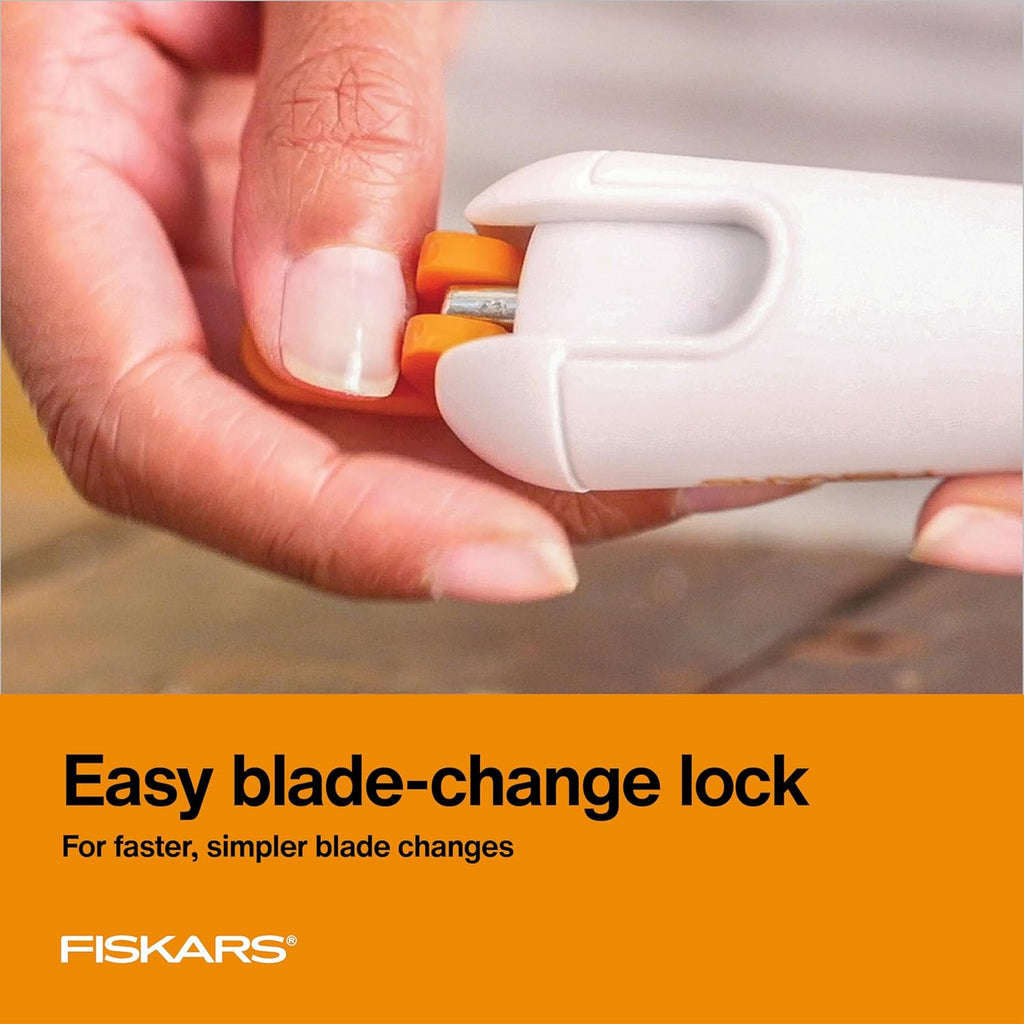 Fiskars SoftGrip Detail Craft Knife - 8" Exacto Knife for Crafting - Multi-Use Exacto Blade Included with Protective Cover