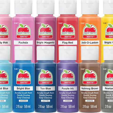 Apple Barrel, Vibrant Spectrum Collection Acrylic Craft Paint, PROMOABIII, 2 fl oz each, 16 assorted matte colors, 16 count