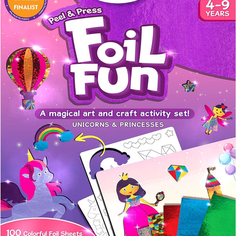 Skillmatics Art & Craft Activity - Foil Fun Unicorns & Princesses, No Mess Art for Kids, Craft Kits & Supplies, DIY Creative Activity, Gifts for Girls & Boys Ages 4, 5, 6, 7, 8, 9, Travel Toys