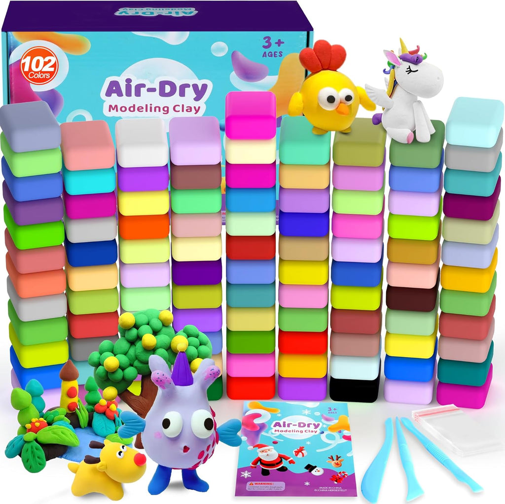 Air Dry Clay 56 Colors, Modeling Clay for Kids,Model Magic Clay, DIY Molding Clay Starter Kit with Sculpting Tools, Soft & Ultra Light, Art and Crafts for Boys Girls Kids