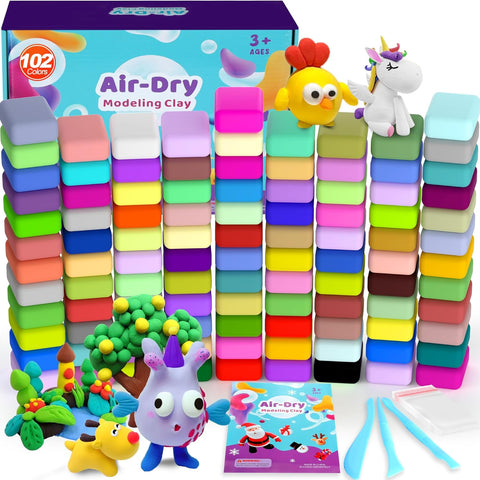 Air Dry Clay 56 Colors, Modeling Clay for Kids,Model Magic Clay, DIY Molding Clay Starter Kit with Sculpting Tools, Soft & Ultra Light, Art and Crafts for Boys Girls Kids