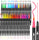 Taotree 36 Colors Dual Tip Art Markers Pens for Kids Adult Coloring Books, Artist Fine & Brush Tip Coloring Marker Drawing Pens for Journaling Note Taking Lettering Calligraphy Craft Art Supplies Set