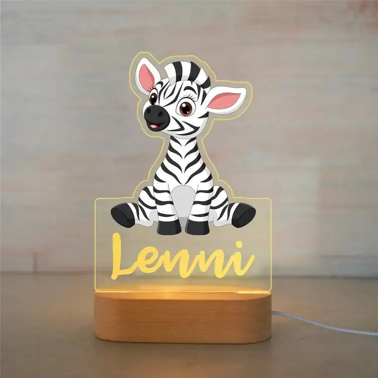 Personalized Children Animal Night Light Custom Name Acrylic Lamp Baby Kids Bedroom Decoration Neonate Birthday Christmas Gift