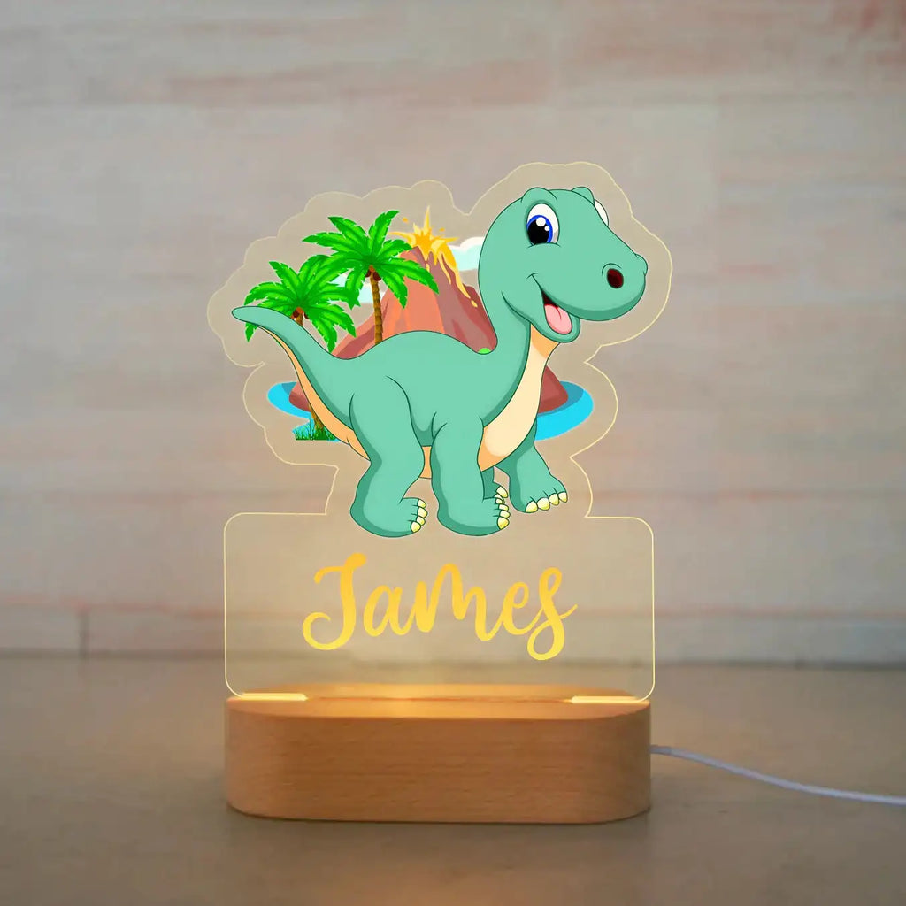 Personalized Children Animal Night Light Custom Name Acrylic Lamp Baby Kids Bedroom Decoration Neonate Birthday Christmas Gift