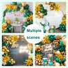 139Pcs Green and Gold Balloons Garland Arch Kit with Stars for Birthday Baby Shower Emerald Green Jungle Party Decorations