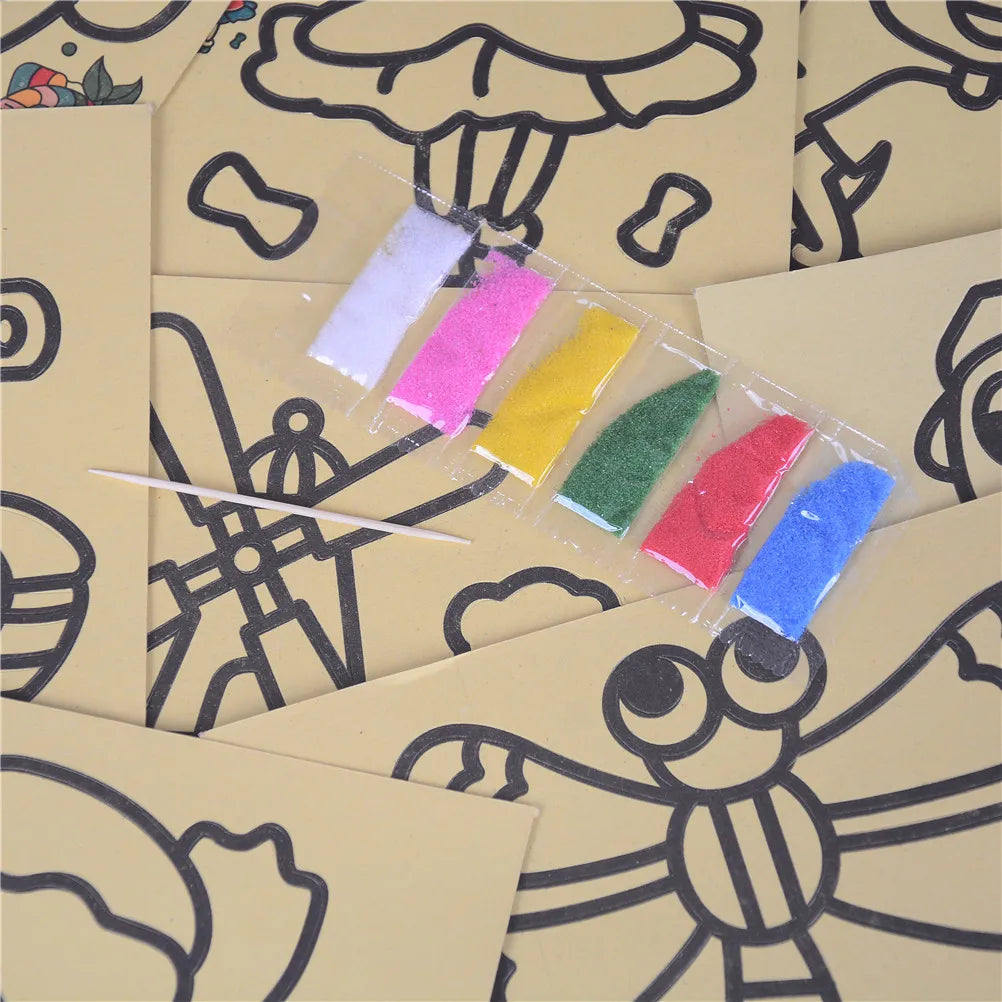 5pcs/lot Sand Painting for children gift Kids Drawing Toys Pictures Children Kid DIY Crafts Education Toy