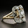 Fashion Retro Geometric Hollow Carved Zircon Ring - Luxeventshub
