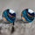 Exquisite Marbling Round Time Stone Glass Stainless Steel Studs - Luxeventshub