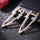 Classic Fashionable Rose Gold Inlaid Shiny Zircon Earrings - Luxeventshub