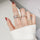 Simple Student Double Single Row Square Diamond Ring - Luxeventshub