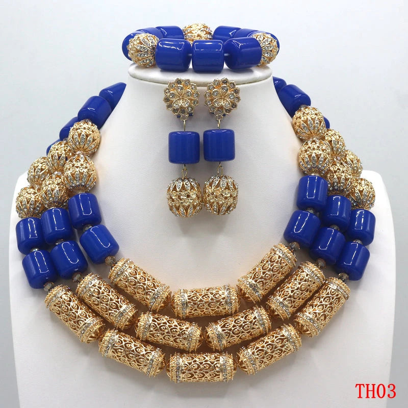 African Beads Wedding Necklace Set Artificial Coral Beads Jewelry Set Wholesale Nigeria Bride Wedding