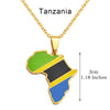 Anniyo 3CM Hip-hop Africa Map Pendant Necklaces Stainless Steel Algeria Morocco Egypt Tunisia Libay Jewelry #316621