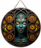 Unique African Mask Circular Wooden Sign with Artistic Design, Suitable for Home, Caf É, Bar, Office, Party Decoration, Gifts