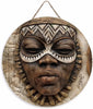 Unique African Mask Circular Wooden Sign with Artistic Design, Suitable for Home, Caf É, Bar, Office, Party Decoration, Gifts