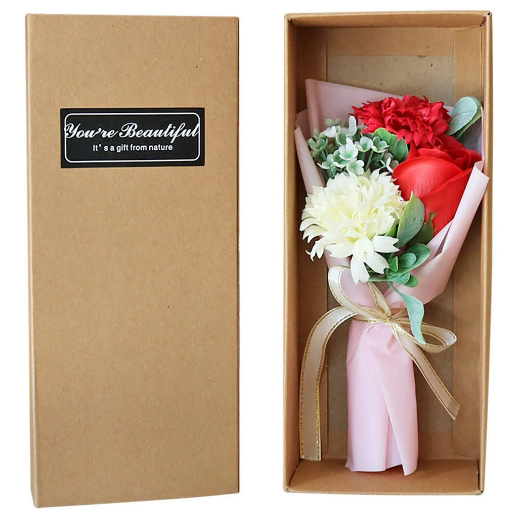 Mother's Day Gift 3 Roses Soap Flower Carnation Bunch Gift Box