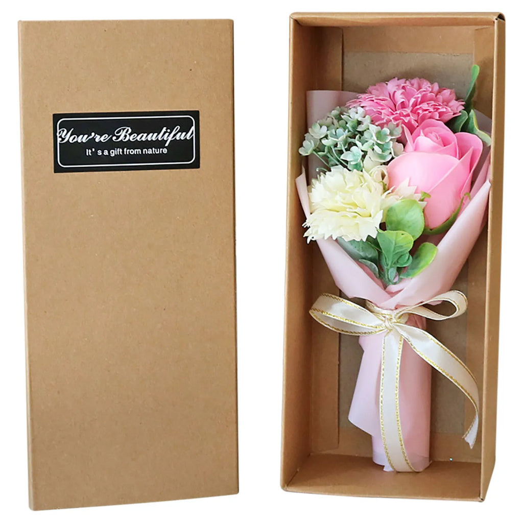 Mother's Day Gift 3 Roses Soap Flower Carnation Bunch Gift Box