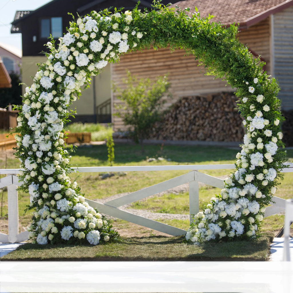 Large Round Arch Backdrop Stand Metal Wrought Iron Circle Wedding Arch Background Decorative Frame Balloon Flower Arch Metal