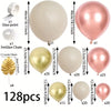 128Pcs Pink Balloon Garland Arch Kit Rose Gold Metallic Latex Balloons Anniversary Birthday Wedding Party Decoration Baby Shower