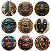 Unique African Mask Circular Wooden Sign with Artistic Design, Suitable for Home, Caf É, Bar, Office, Party Decoration, Gifts