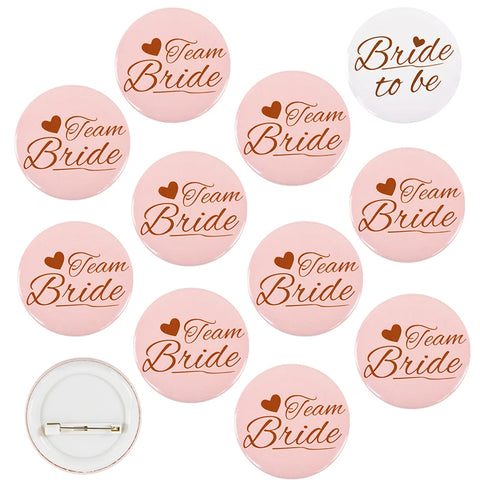 12/1pcs Bruid als Team Bruid Badge voor Bruiloft Bruids Douche Decoratie Bruidsmeisjes Gift Vrijgezellenfeest Vrijgezellenfeest benodigdheden