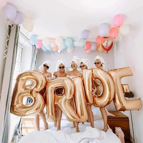 32Inch Bride To Be Balloon Big Rose Gold Silver Letters Foil Ballon Wedding Decorations Bridal Shower Bachelor Party Supplies