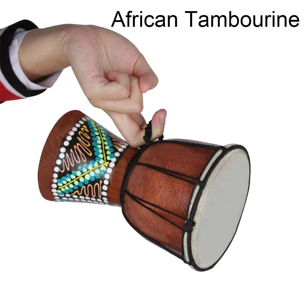 4 Inches African Drum Musical Instrument Teaching Props Bango Atmosphere Props Practicing Hand Drums for Party Bar House Church