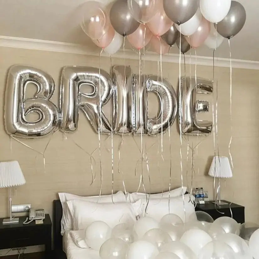 32Inch Bride To Be Balloon Big Rose Gold Silver Letters Foil Ballon Wedding Decorations Bridal Shower Bachelor Party Supplies