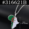 Anniyo 3CM Hip-hop Africa Map Pendant Necklaces Stainless Steel Algeria Morocco Egypt Tunisia Libay Jewelry #316621