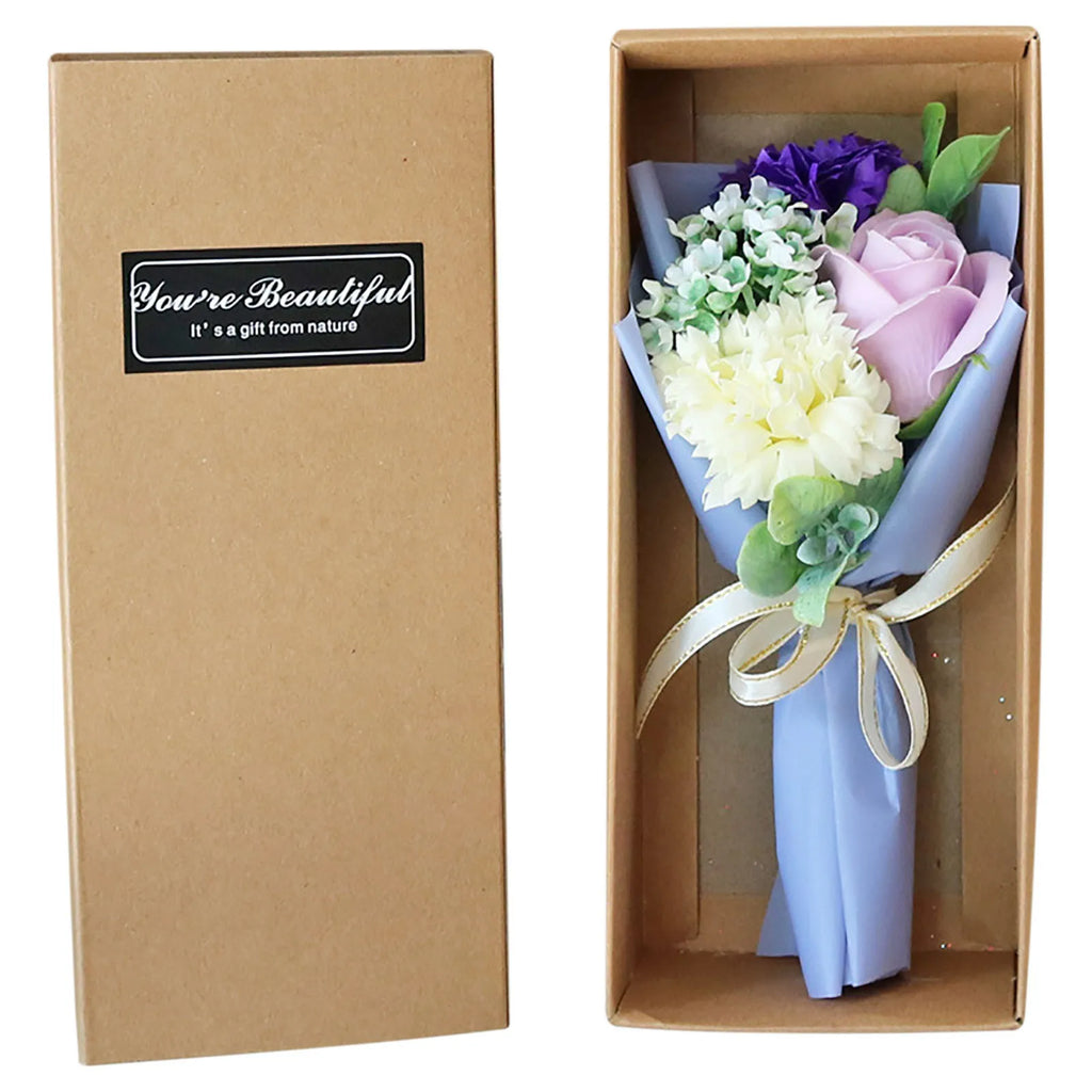 Mother's Day Gift 3 Roses Soap Flower Carnation Bunch Gift Box