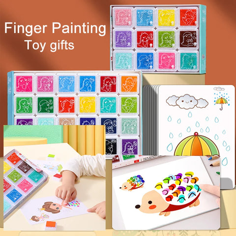 16/32pcs DIY Finger Painting Drawing Toys for Kid Creative Coloring Graffiti Doodle Montessori Educational Toy Kindergarten Gift