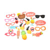 21pcs Flamingo Photo Booth Props Tropical Hawaiian Summer Hen Party Accessories