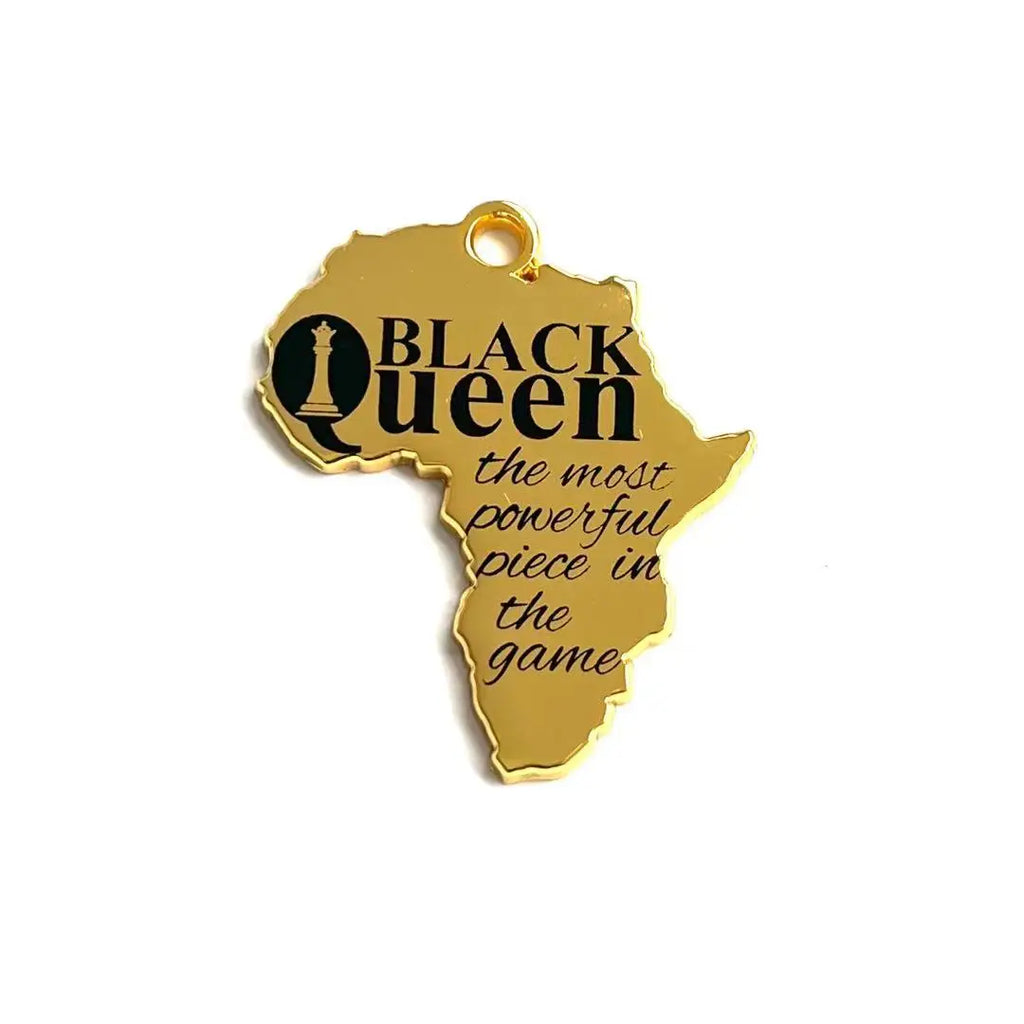 5Pcs Alloy Africa Map Gold Plated Imprint African Black Queen Pendant For Bracelet Necklace Jewellery Making