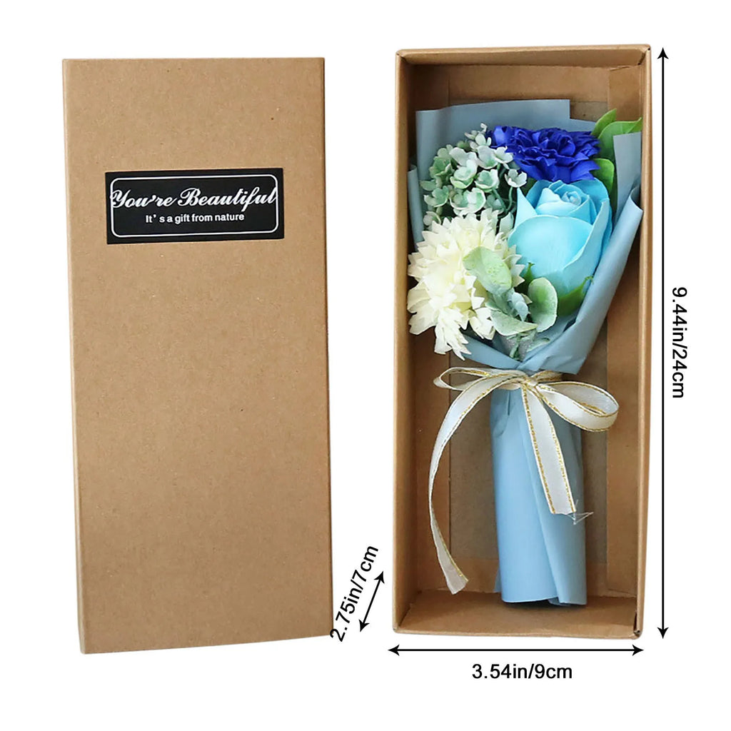 Mother's Day Gift 3 Roses Soap Flower Carnation Bunch Gift Box