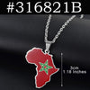 Anniyo 3CM Hip-hop Africa Map Pendant Necklaces Stainless Steel Algeria Morocco Egypt Tunisia Libay Jewelry #316621