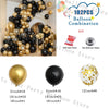 Black and Gold Balloons Garland Arch Kit With Gold Confetti Balloons For New Years Wedding Birthday Party Decoration Anniversary