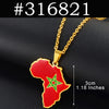 Anniyo 3CM Hip-hop Africa Map Pendant Necklaces Stainless Steel Algeria Morocco Egypt Tunisia Libay Jewelry #316621