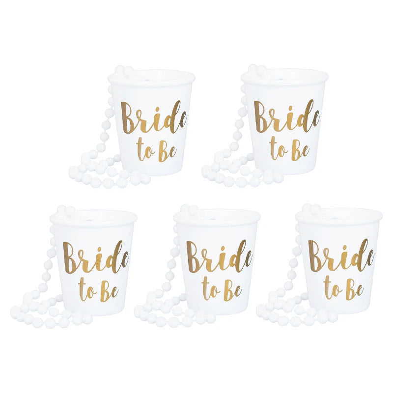 Team Bride To Be Cup Bachelorette Hen Party Plastic Shot Glasses Necklace For Wedding Bridal Shower Party Decor Bridesmaids Gift