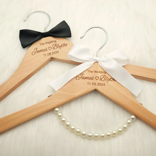 Custom Wedding Dress Hanger Personalized Wedding Hanger Personalised Bridal Hanger Engraved Names and Date Bridal Shower Gifts