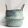 Boho Decor Striped Wicker Storage Baskets Handmade Collapsible Laundry Basket Patchwork Seaweed Flower Belly Garden Flower Pot - Luxeventshub