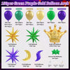 130pcs Mardi Gras Balloon Garland Arch Kit Green Purple Gold for Fat Tuesday Carnival Birthday Masquerade Party Decorations