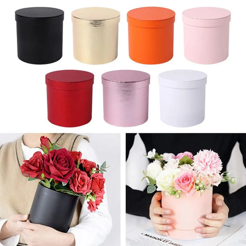 Flower Box Round Cardboard Gift Boxes Wedding Party Rose Flower Packaging Decoration Valentine's Day Gifts Supplies