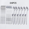 20pcs Gold Dinnerware Set Stainless Steel Cutlery Set Mirror Silverware Knife Fork Spoon Tableware Flatware Set Dishwasher Safe