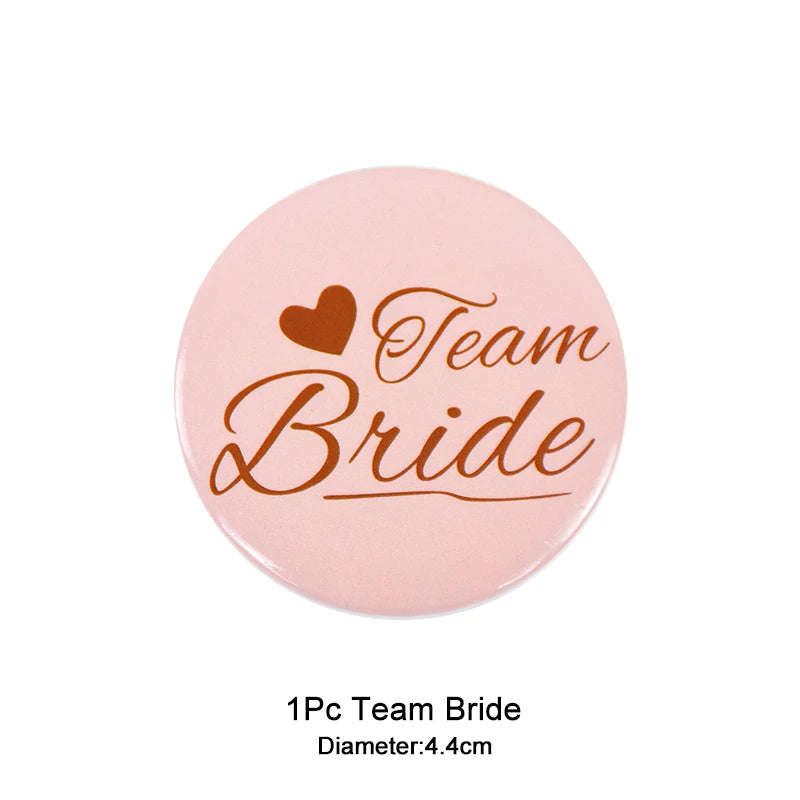 12/1pcs Bruid als Team Bruid Badge voor Bruiloft Bruids Douche Decoratie Bruidsmeisjes Gift Vrijgezellenfeest Vrijgezellenfeest benodigdheden