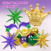 130pcs Mardi Gras Balloon Garland Arch Kit Green Purple Gold for Fat Tuesday Carnival Birthday Masquerade Party Decorations