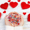 20pcs Red Love Heart Organza Bags Wedding Party Gift Candy Drawstring Bag Christmas Valentines Day Jewellery Pouches Display