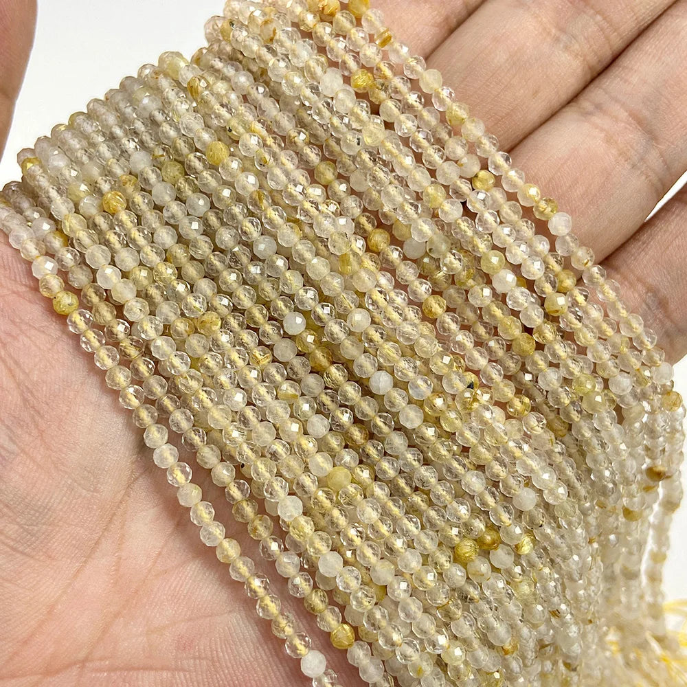 Mixed Natural Raw Stone Quartz Beads Loose 2 3 4MM Small Gem Spacer Beads For Making Necklace Bracelet Waist Chain Jewelry Diy