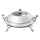 3L Stainless Steel Chafing Dish Round Durable Buffet Warmer Tray for Kitchen Party Dining Buffet-Without Water Pan