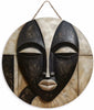 Unique African Mask Circular Wooden Sign with Artistic Design, Suitable for Home, Caf É, Bar, Office, Party Decoration, Gifts