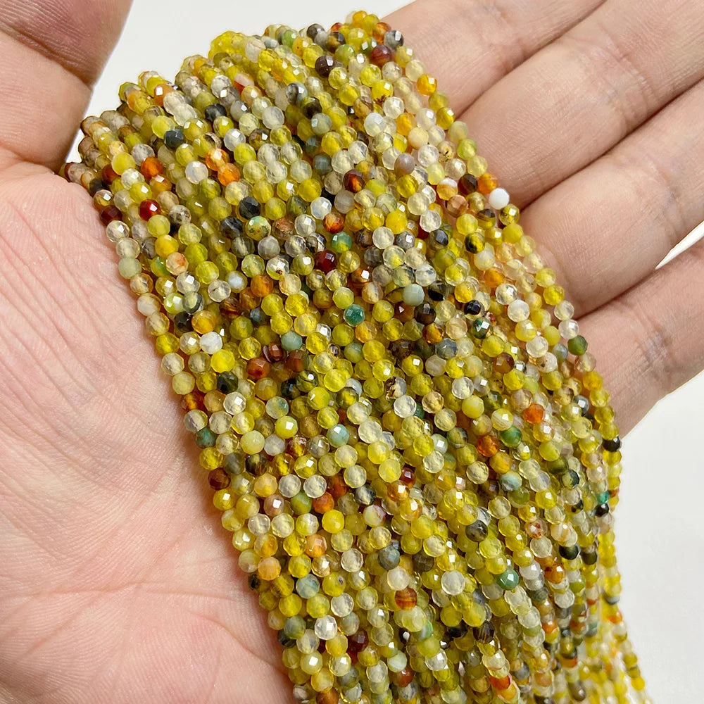 Mixed Natural Raw Stone Quartz Beads Loose 2 3 4MM Small Gem Spacer Beads For Making Necklace Bracelet Waist Chain Jewelry Diy